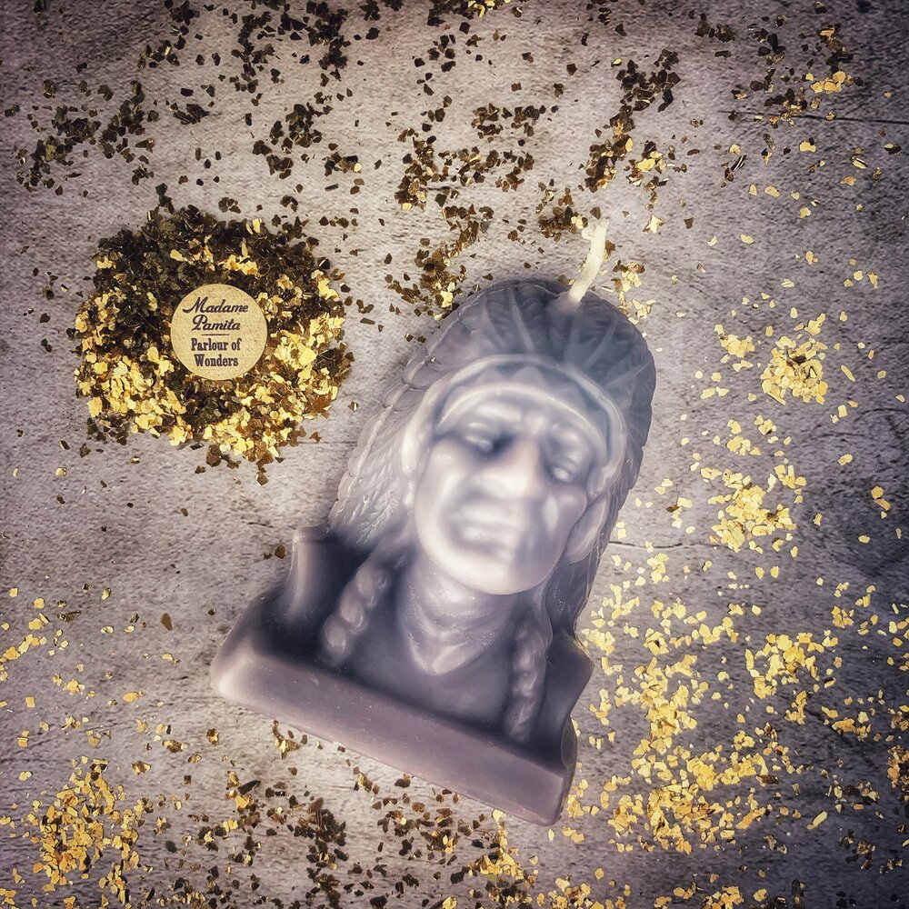 Beeswax Black Hawk Spell Candle - Spirit Guide & Social Justice Magic