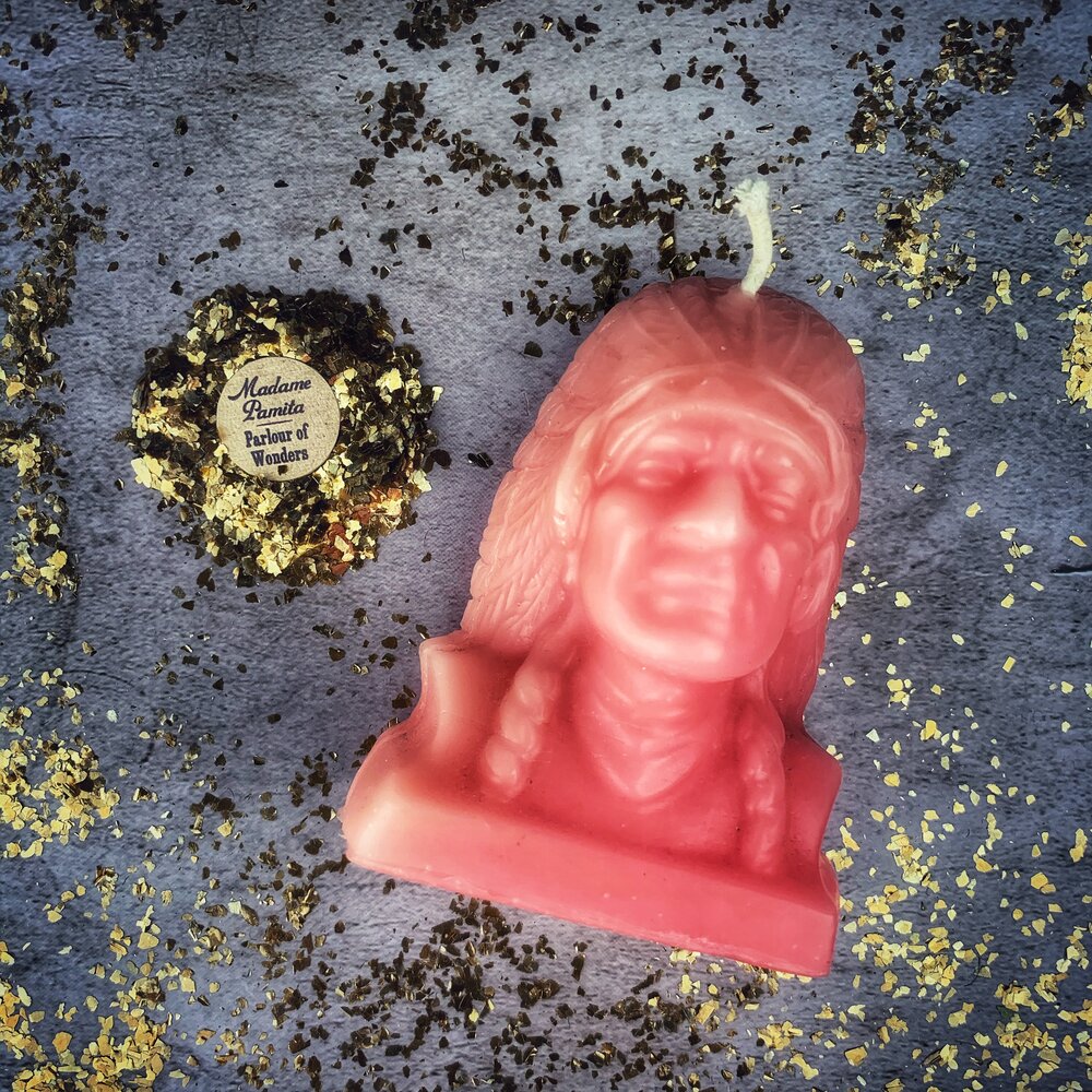 Beeswax Black Hawk Spell Candle - Spirit Guide & Social Justice Magic