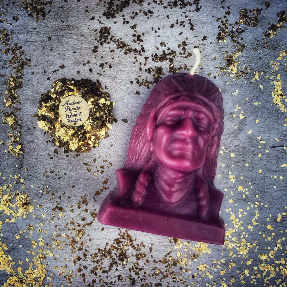 Beeswax Black Hawk Spell Candle - Spirit Guide & Social Justice Magic