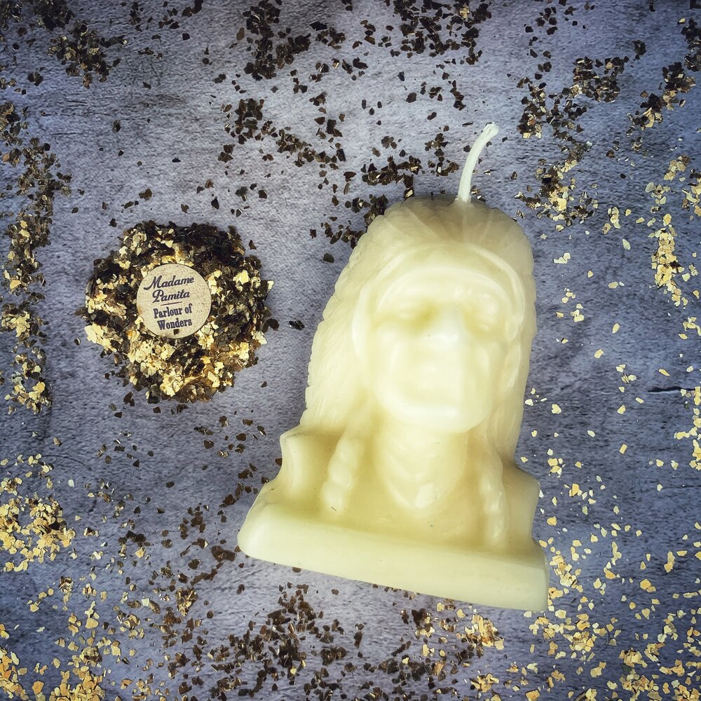 Beeswax Black Hawk Spell Candle - Spirit Guide & Social Justice Magic