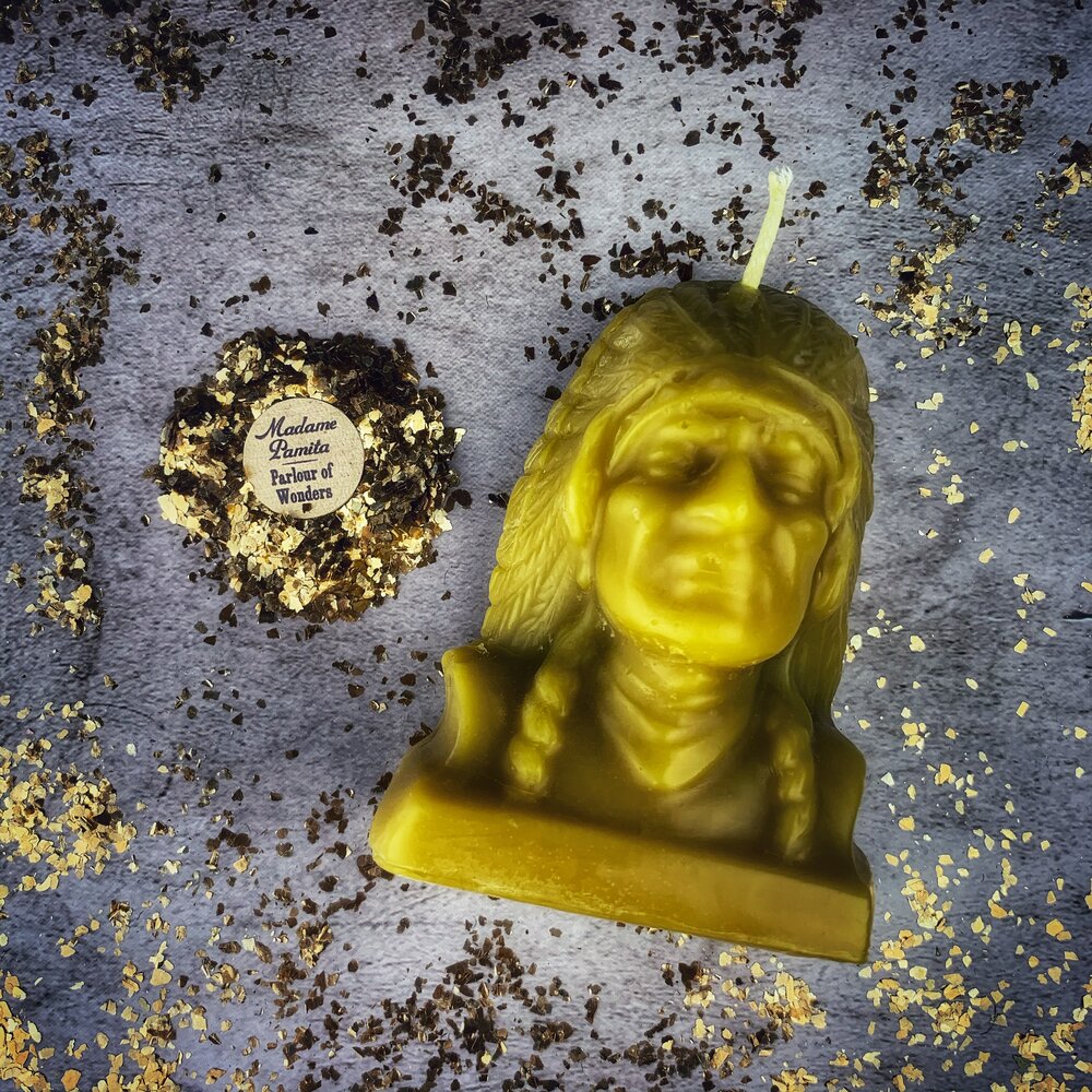 Beeswax Black Hawk Spell Candle - Spirit Guide & Social Justice Magic