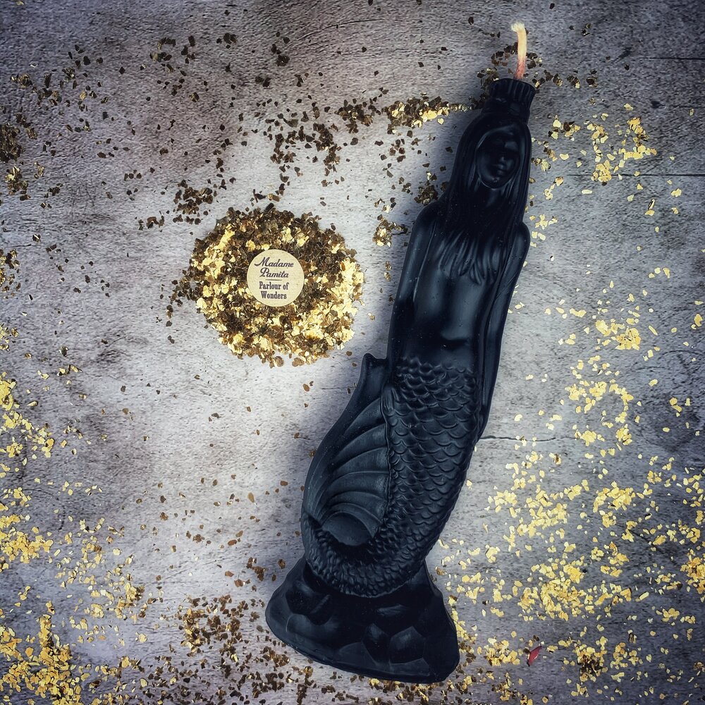 Beeswax Mermaid Magic Spell Candle - Love, Beauty & Water Goddess Magic