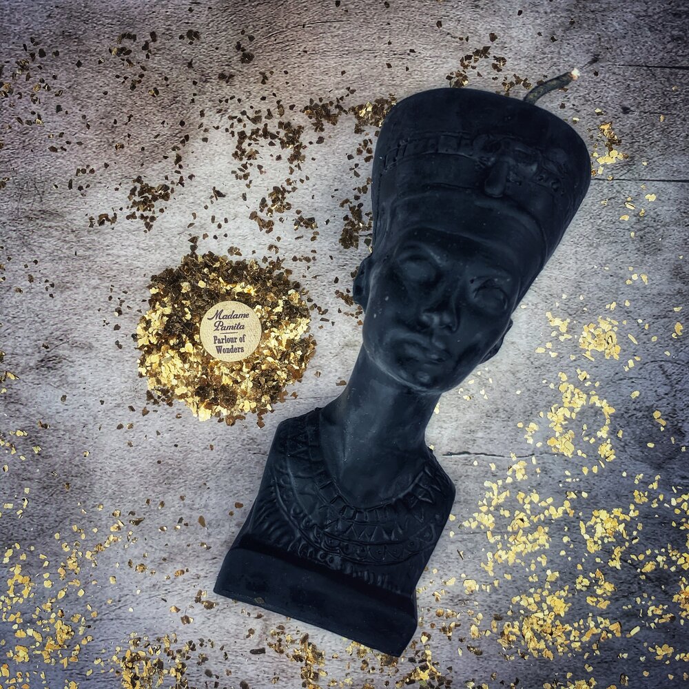 Beeswax Egyptian Queen Spell Candle - Power, Beauty & Magnetism Magic
