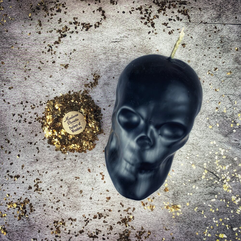 Beeswax Large Skull Spell Candle - Mind Influence & Ancestral Wisdom Magic