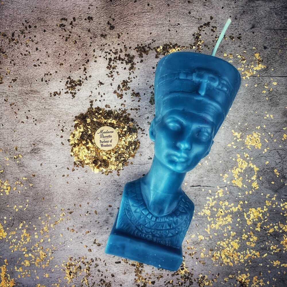 Beeswax Egyptian Queen Spell Candle - Power, Beauty & Magnetism Magic