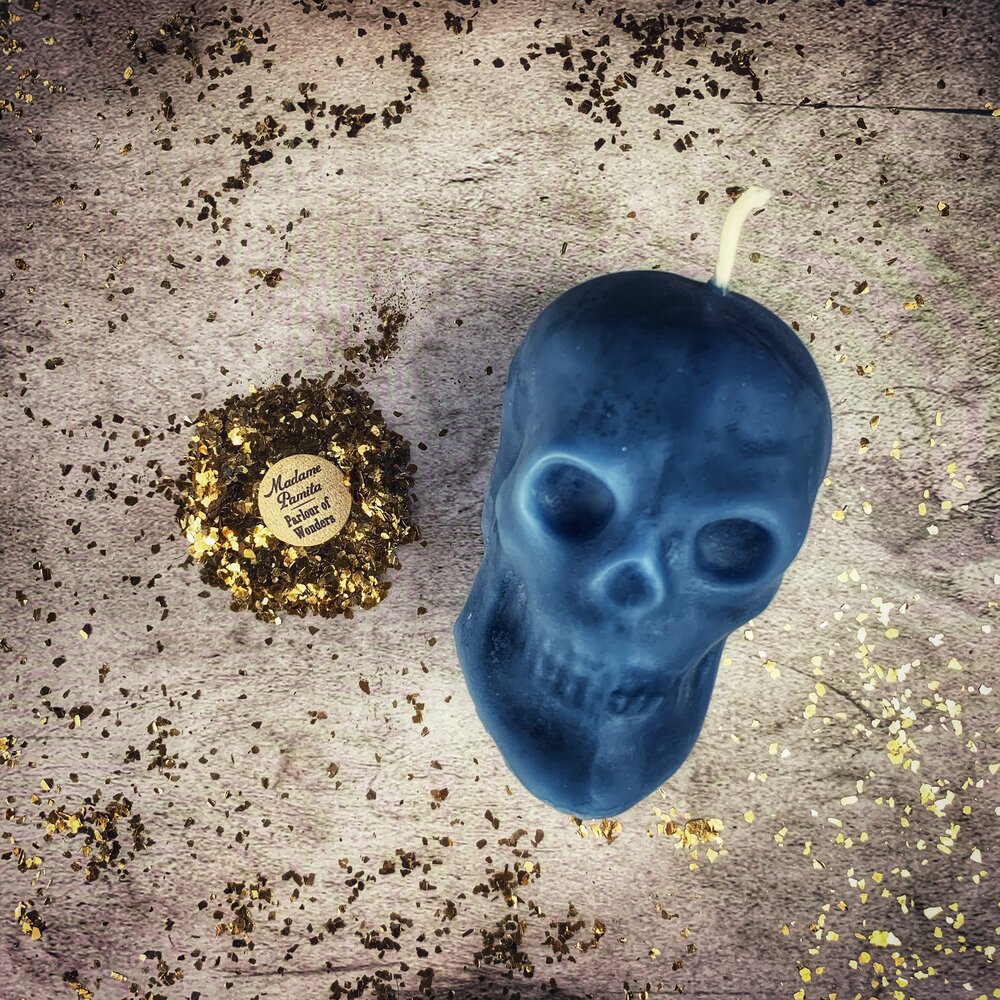 Beeswax Large Skull Spell Candle - Mind Influence & Ancestral Wisdom Magic