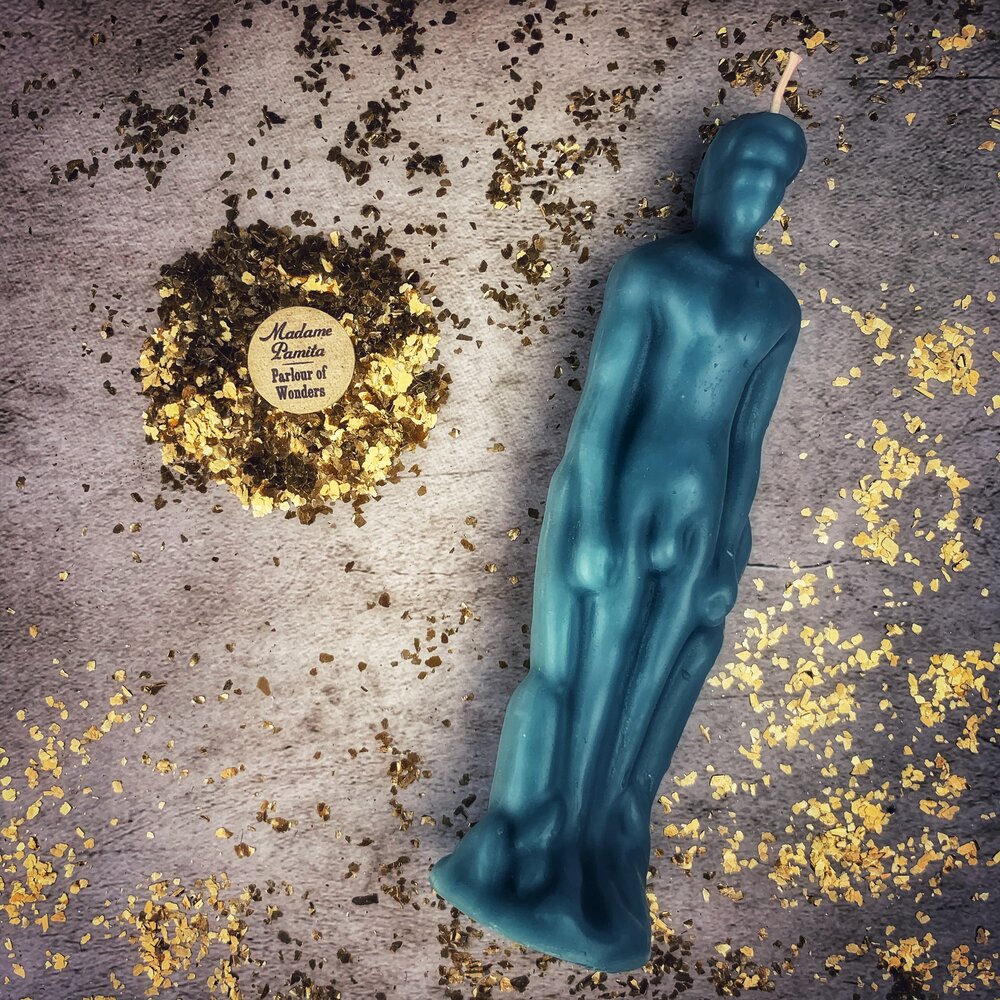 Beeswax Male Figural Spell Candle - Sympathetic Magic & Personal Power