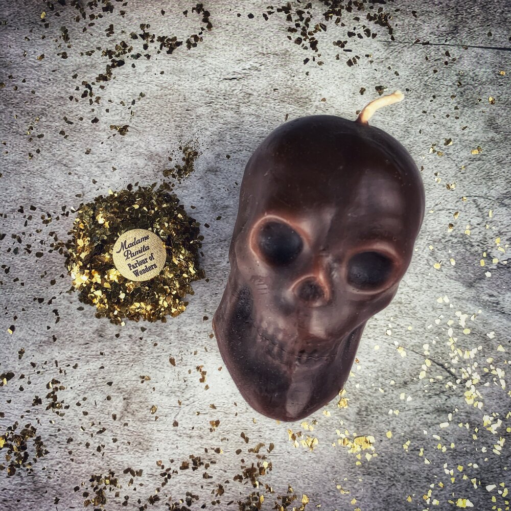Beeswax Large Skull Spell Candle - Mind Influence & Ancestral Wisdom Magic