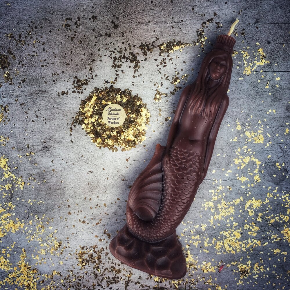 Beeswax Mermaid Magic Spell Candle - Love, Beauty & Water Goddess Magic