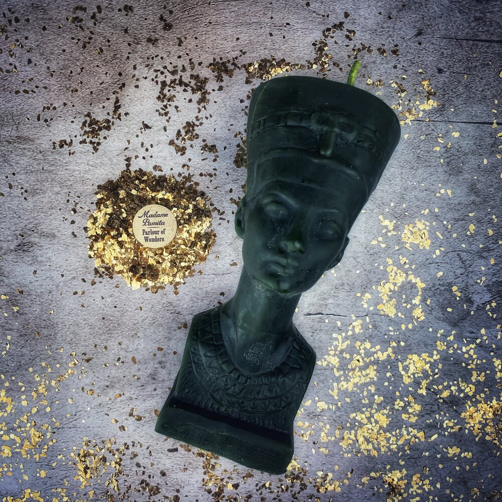 Beeswax Egyptian Queen Spell Candle - Power, Beauty & Magnetism Magic