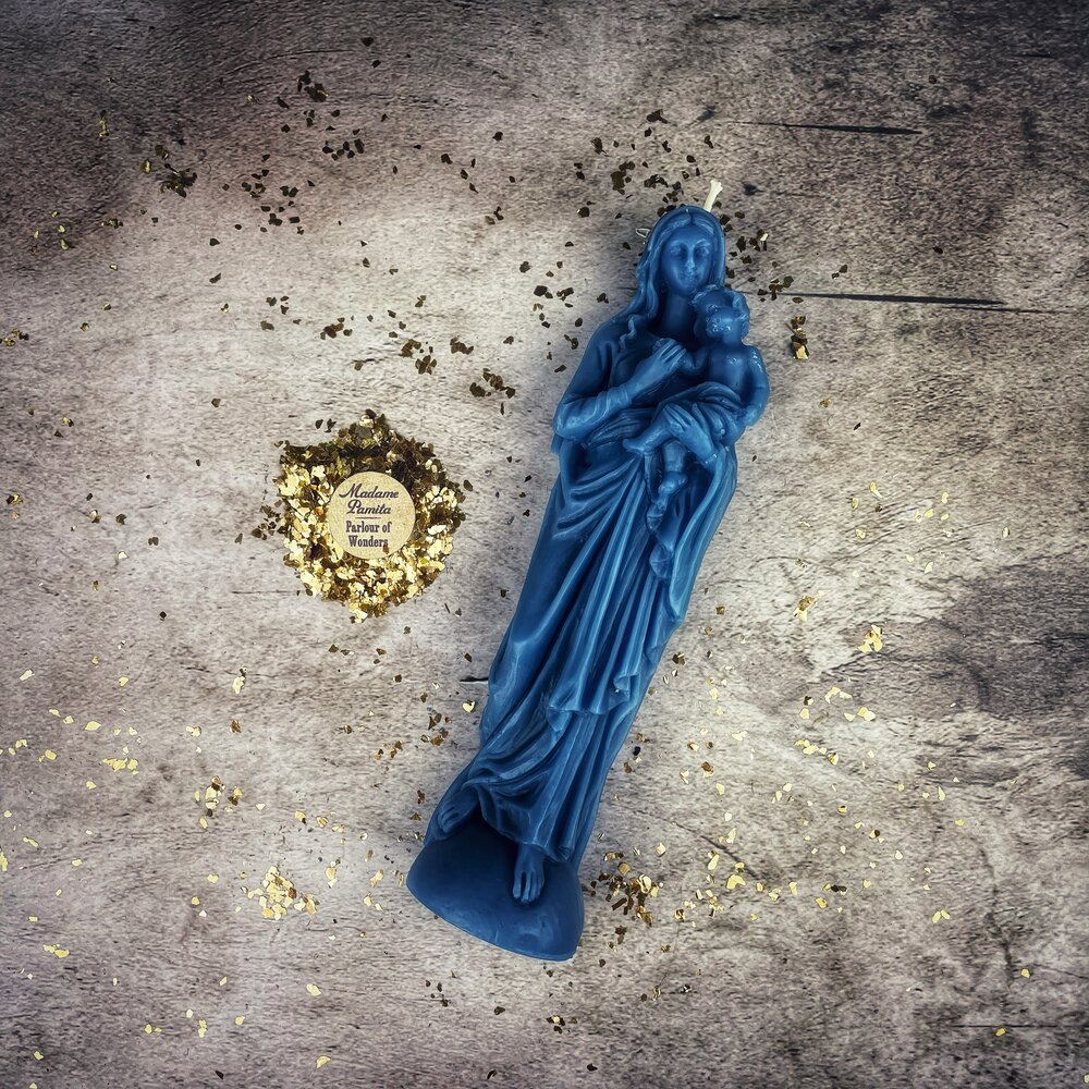 Beeswax Mother Mary Spell Candle - Divine Protection & Unconditional Love Magic