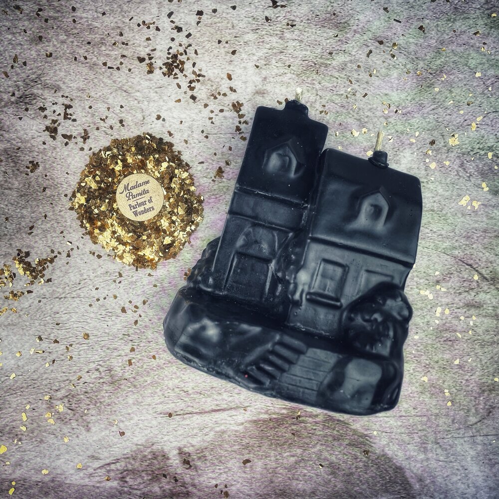 Beeswax Happy House Spell Candle - Home Protection, Harmony & Blessings Magic