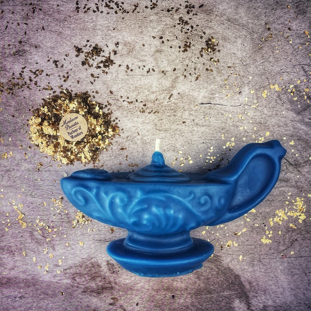 Beeswax Aladdin's Lamp Spell Candle - Wish Manifestation & Three Wishes Magic