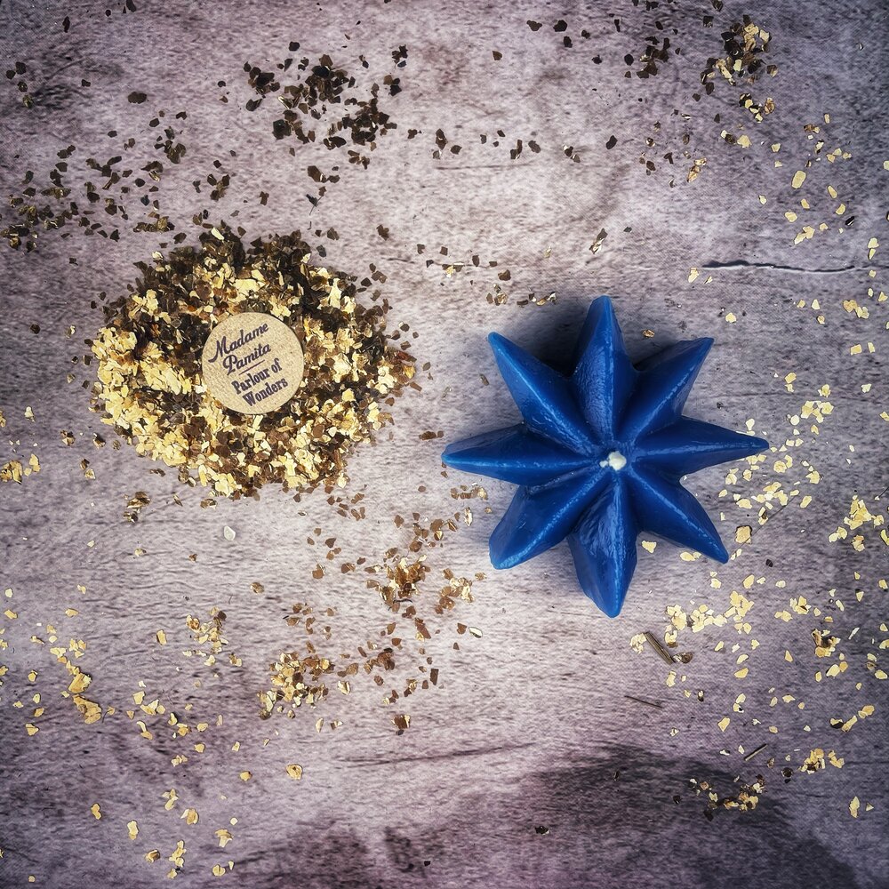 Beeswax Mystic Star Spell Candle - Manifestation & Spiritual Power Magic