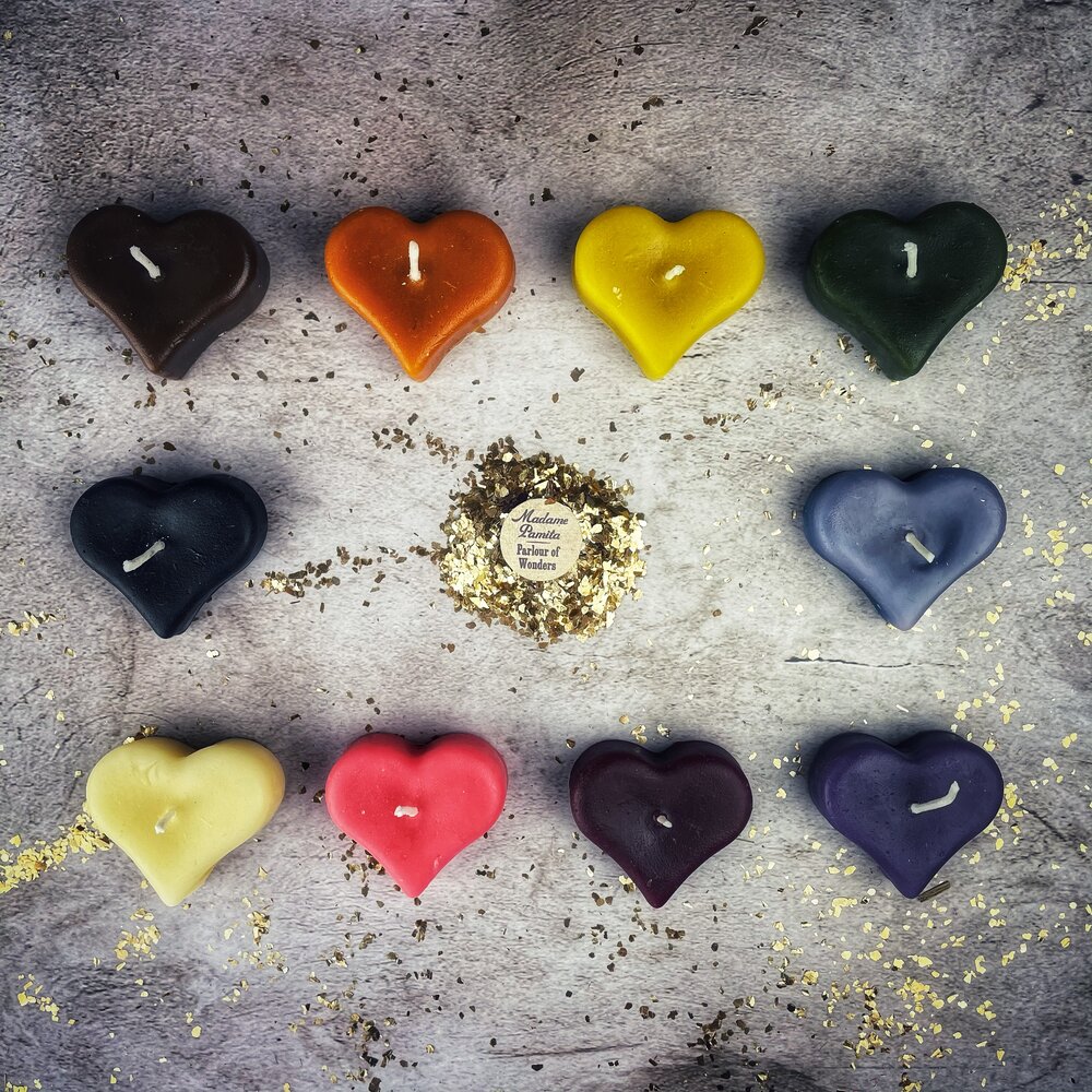 Beeswax Mini Heart Spell Candle - Love Influence & Emotional Healing Magic
