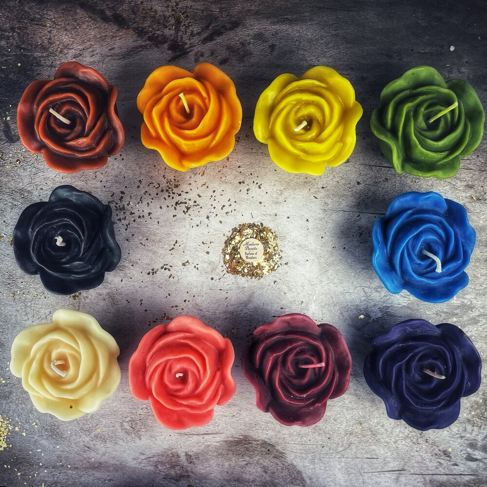 Beeswax Rose Romance Spell Candle - True Love & Soul Mate Magic