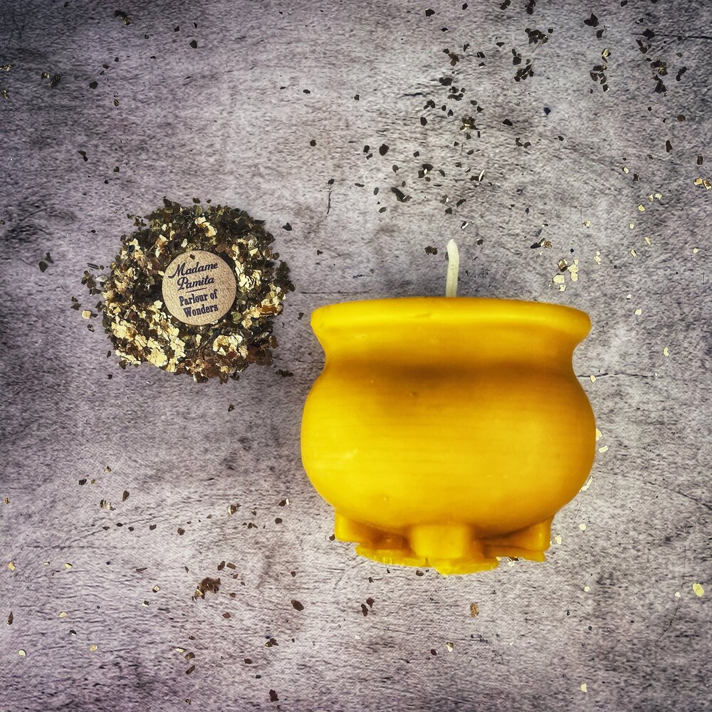 Beeswax Cauldron of Magick Spell Candle - Transformation & Positive Change Magic