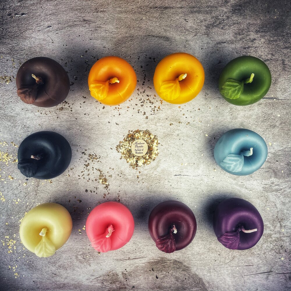Beeswax Apple of Avalon Spell Candle - Love & Abundance Magic
