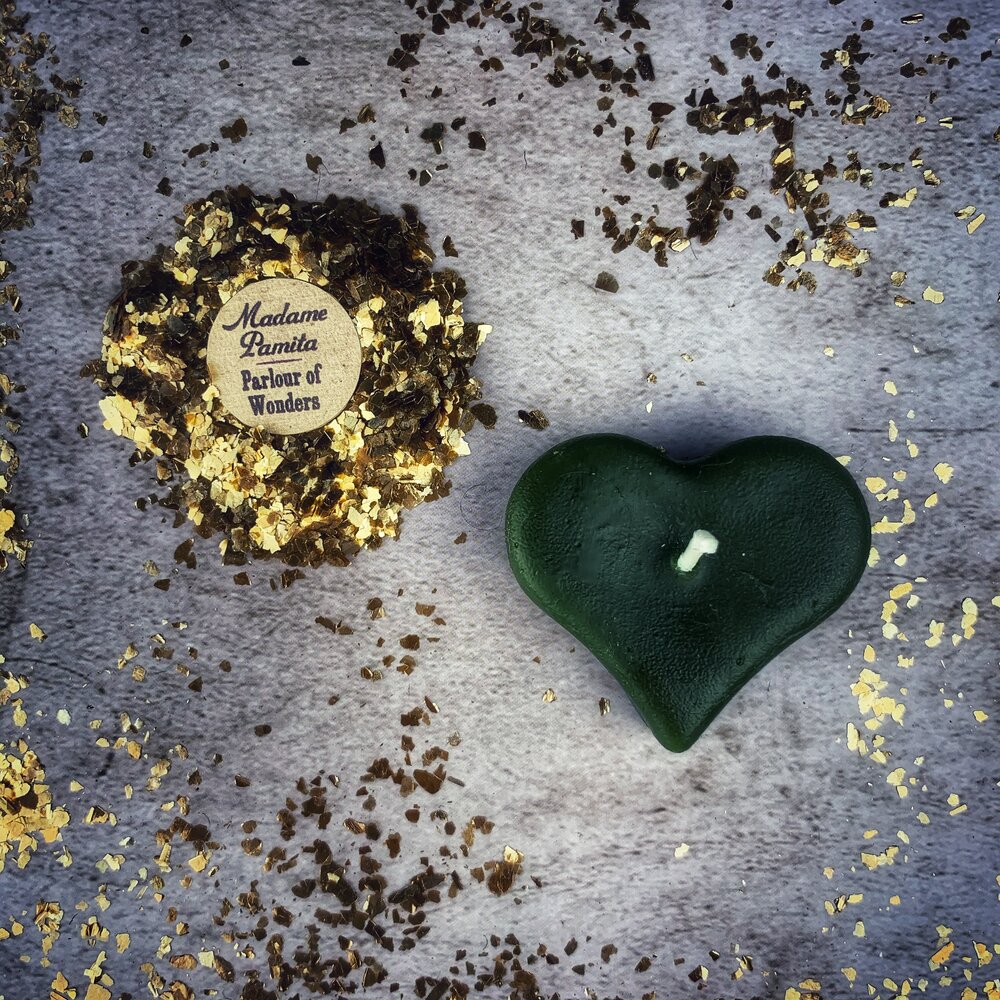 Beeswax Mini Heart Spell Candle - Love Influence & Emotional Healing Magic