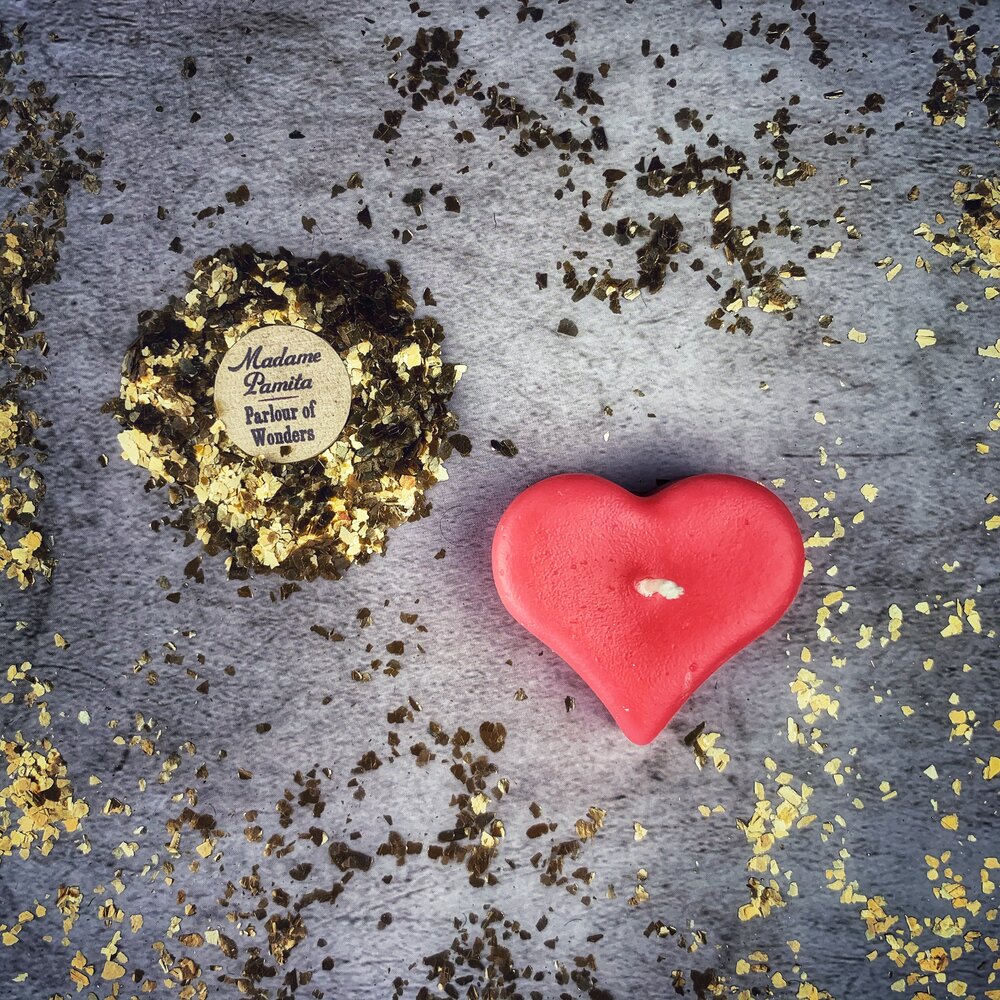 Beeswax Mini Heart Spell Candle - Love Influence & Emotional Healing Magic