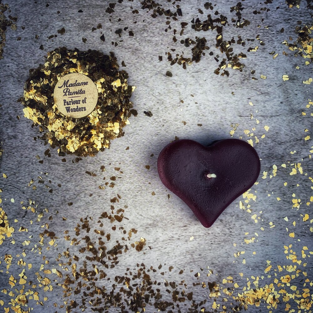 Beeswax Mini Heart Spell Candle - Love Influence & Emotional Healing Magic