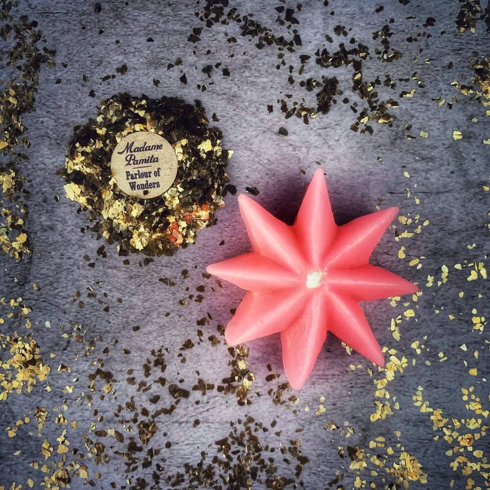 Beeswax Mystic Star Spell Candle - Manifestation & Spiritual Power Magic