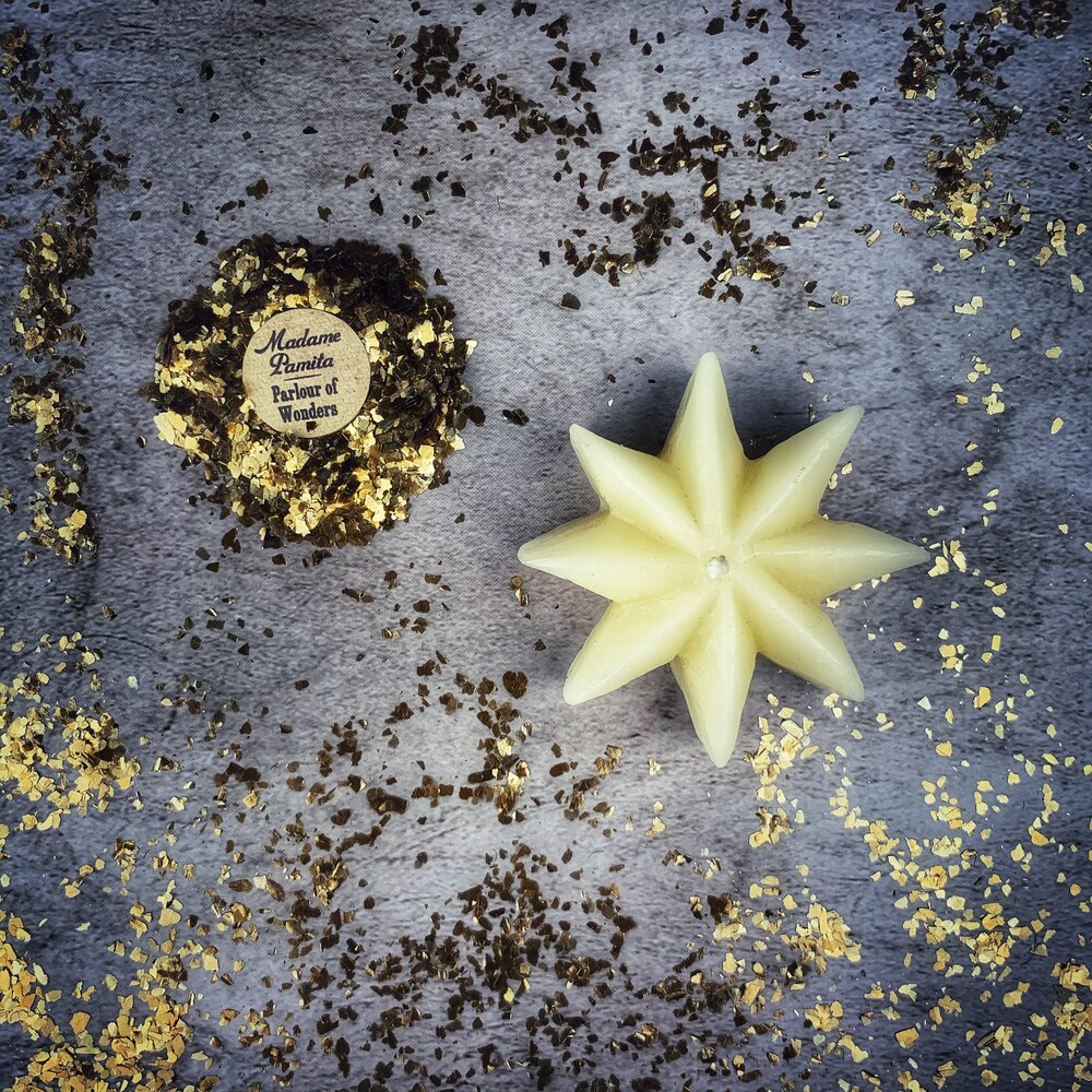 Beeswax Mystic Star Spell Candle - Manifestation & Spiritual Power Magic
