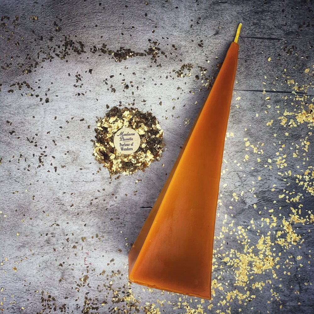 Beeswax Pyramid Spell Candle - Long-Lasting Success & Stability Magic