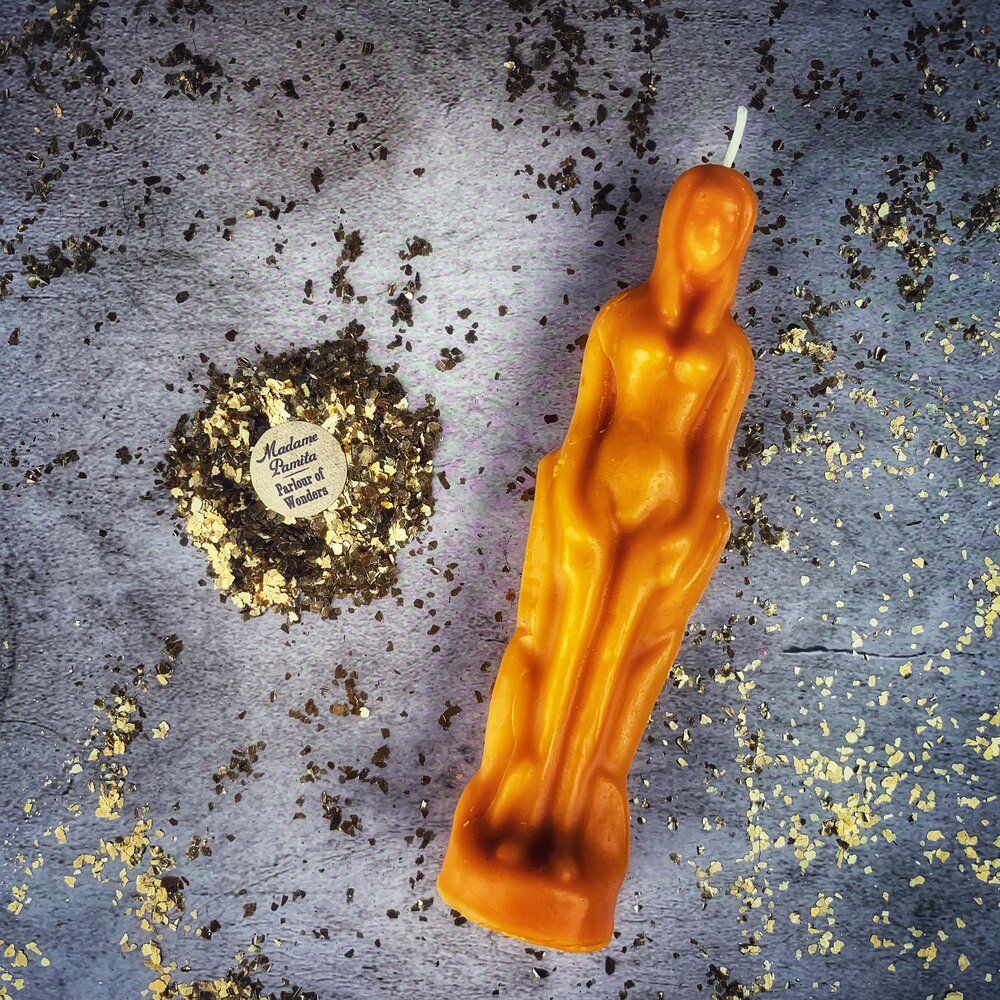 Beeswax Female Figural Spell Candle - Sympathetic Magic & Personal Power