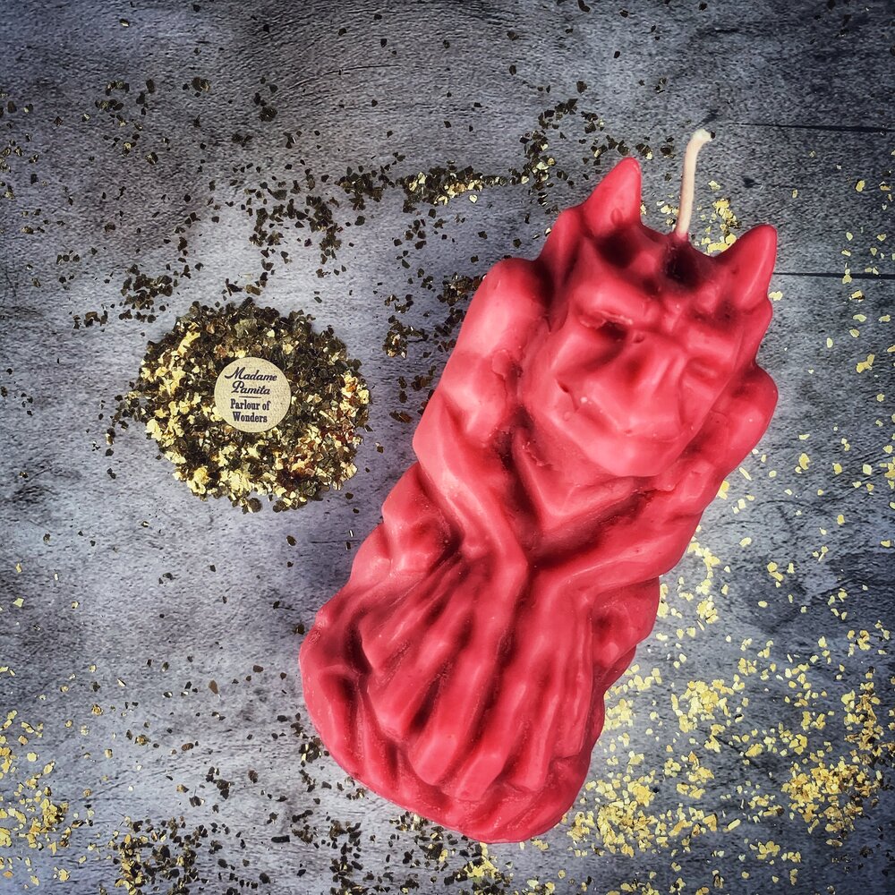 Beeswax Gargoyle Protector Spell Candle - Powerful Guardian & Protection Magic