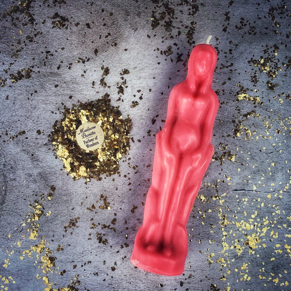 Beeswax Female Figural Spell Candle - Sympathetic Magic & Personal Power