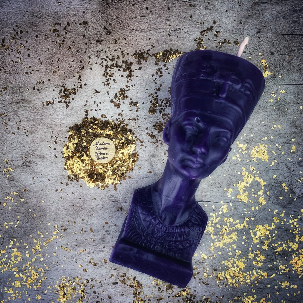 Beeswax Egyptian Queen Spell Candle - Power, Beauty & Magnetism Magic