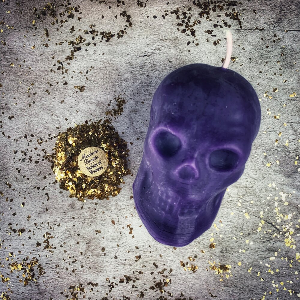 Beeswax Large Skull Spell Candle - Mind Influence & Ancestral Wisdom Magic