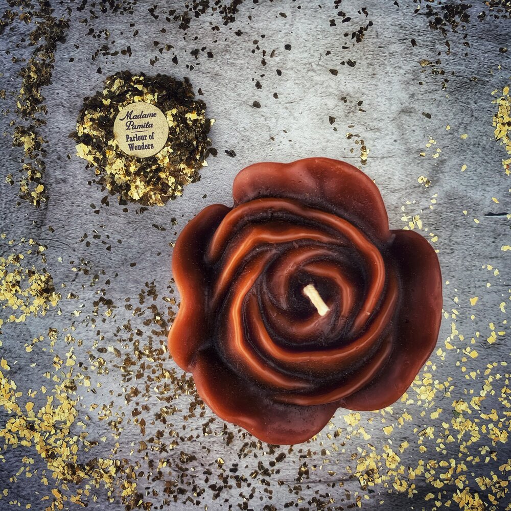Beeswax Rose Romance Spell Candle - True Love & Soul Mate Magic