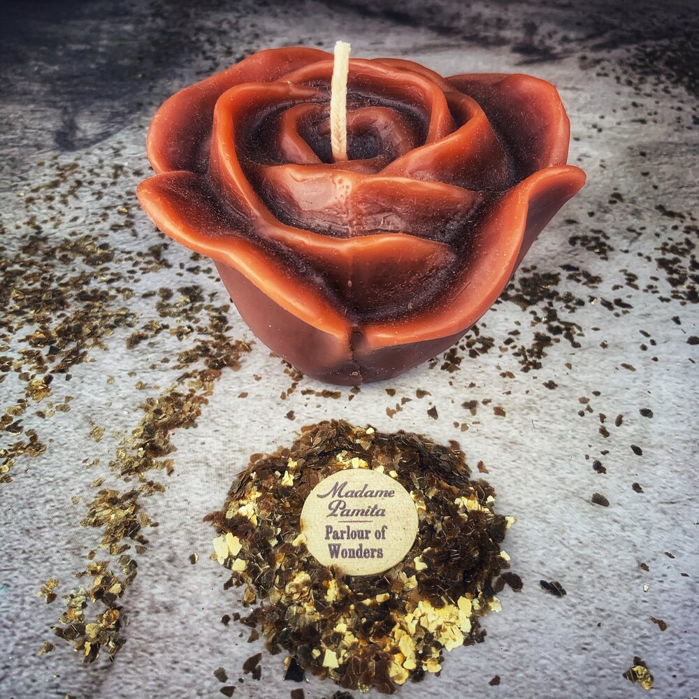 Beeswax Rose Romance Spell Candle - True Love & Soul Mate Magic