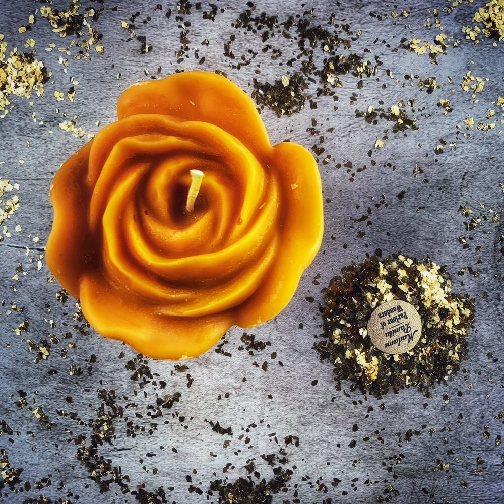 Beeswax Rose Romance Spell Candle - True Love & Soul Mate Magic