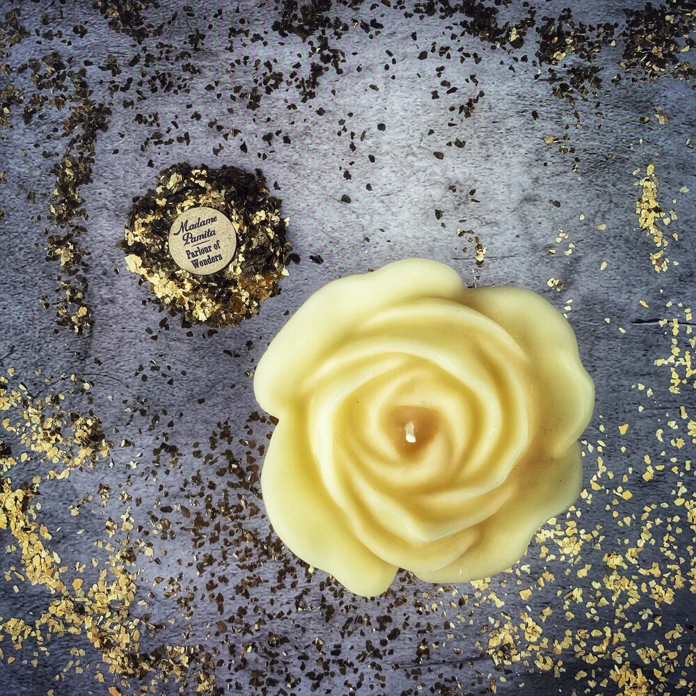 Beeswax Rose Romance Spell Candle - True Love & Soul Mate Magic