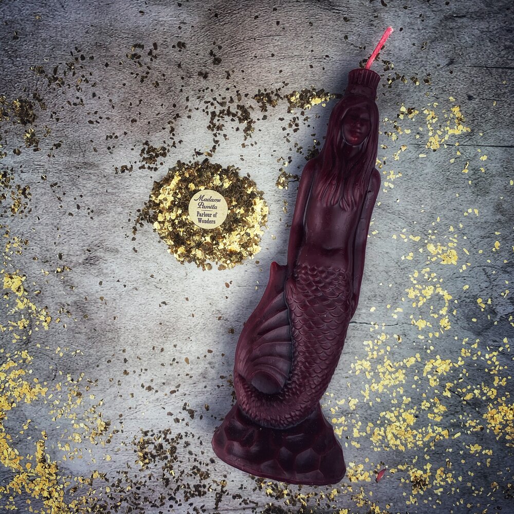 Beeswax Mermaid Magic Spell Candle - Love, Beauty & Water Goddess Magic