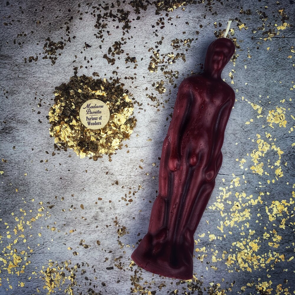 Beeswax Male Figural Spell Candle - Sympathetic Magic & Personal Power