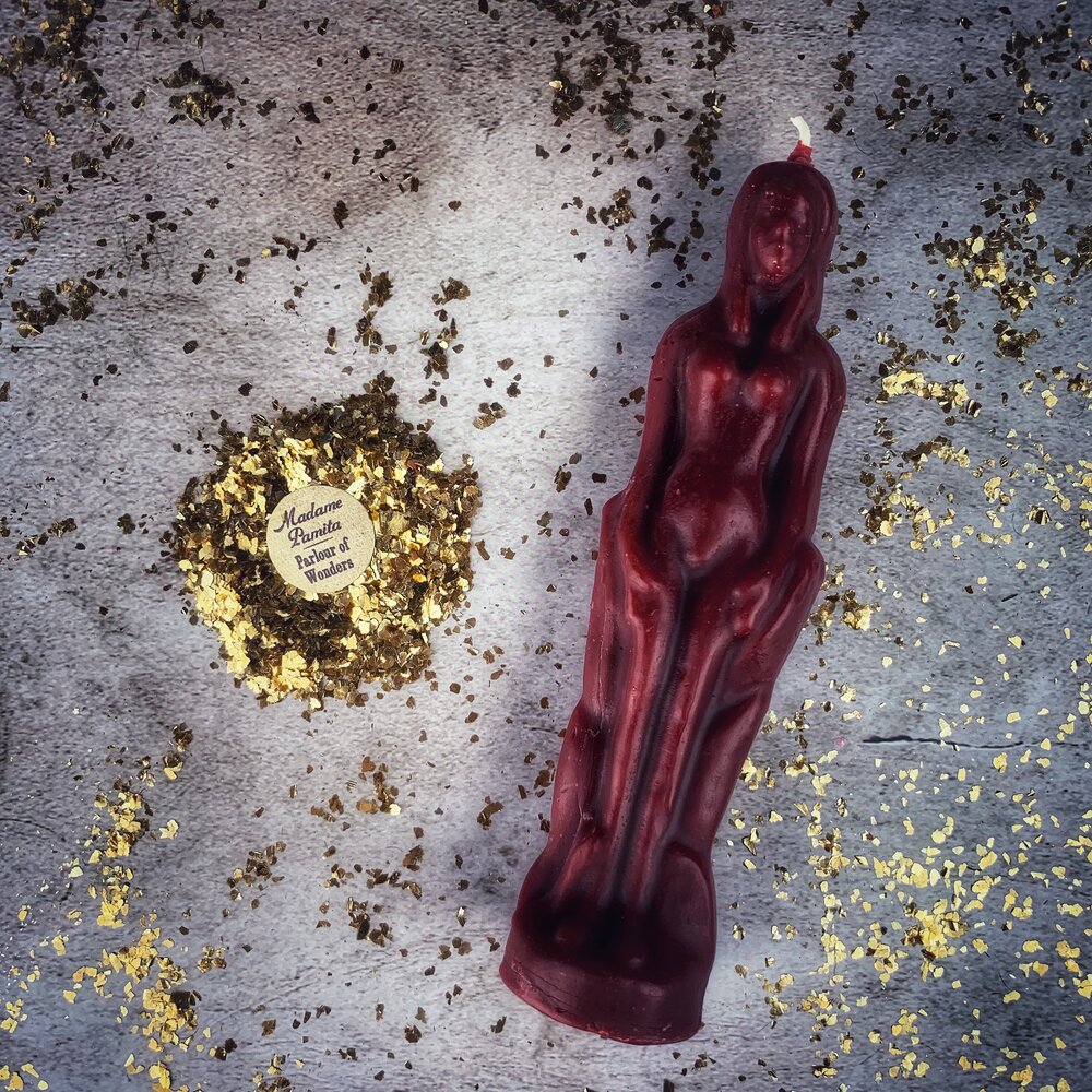 Beeswax Female Figural Spell Candle - Sympathetic Magic & Personal Power
