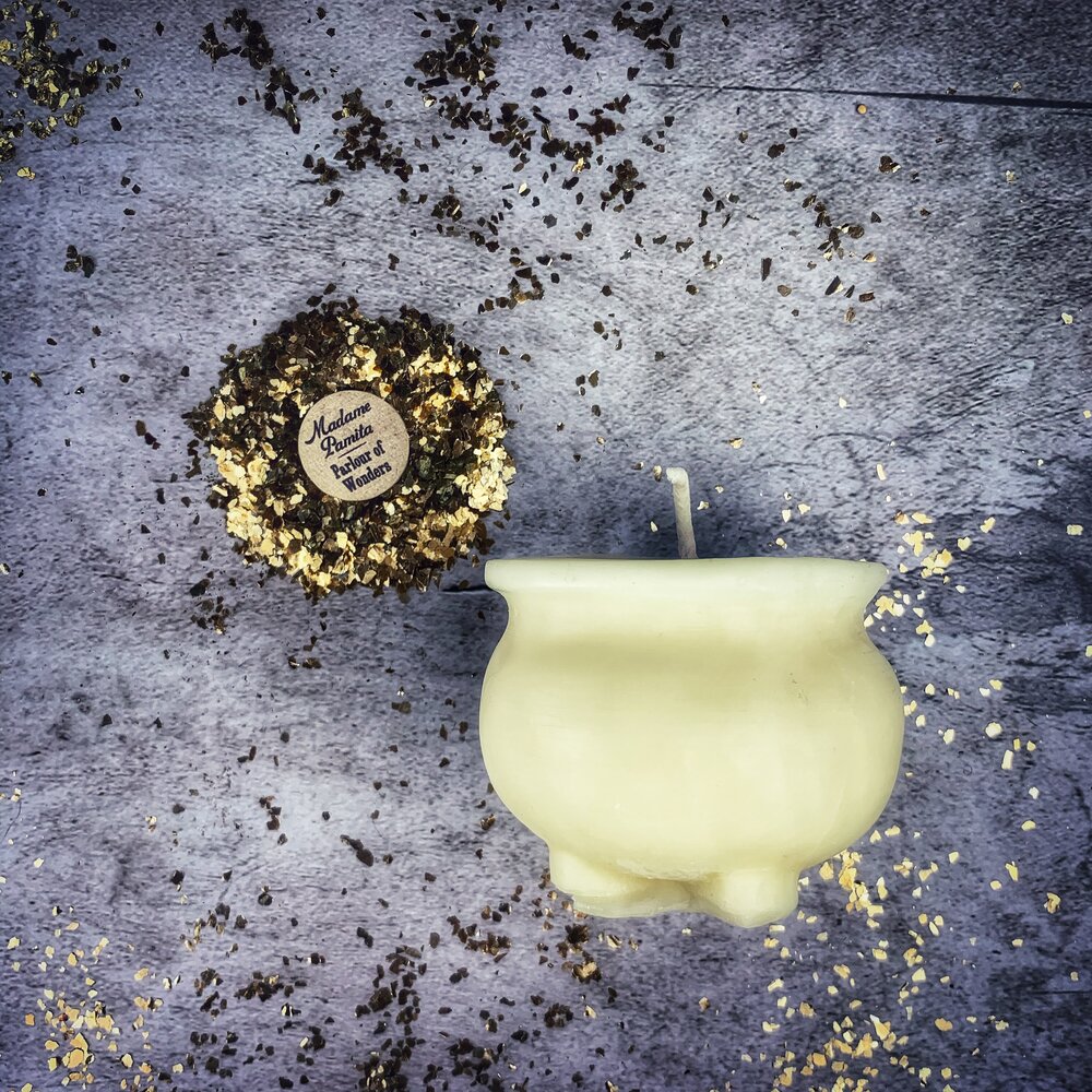 Beeswax Cauldron of Magick Spell Candle - Transformation & Positive Change Magic