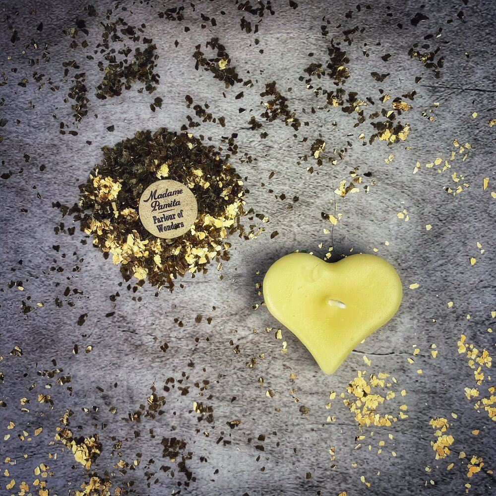 Beeswax Mini Heart Spell Candle - Love Influence & Emotional Healing Magic