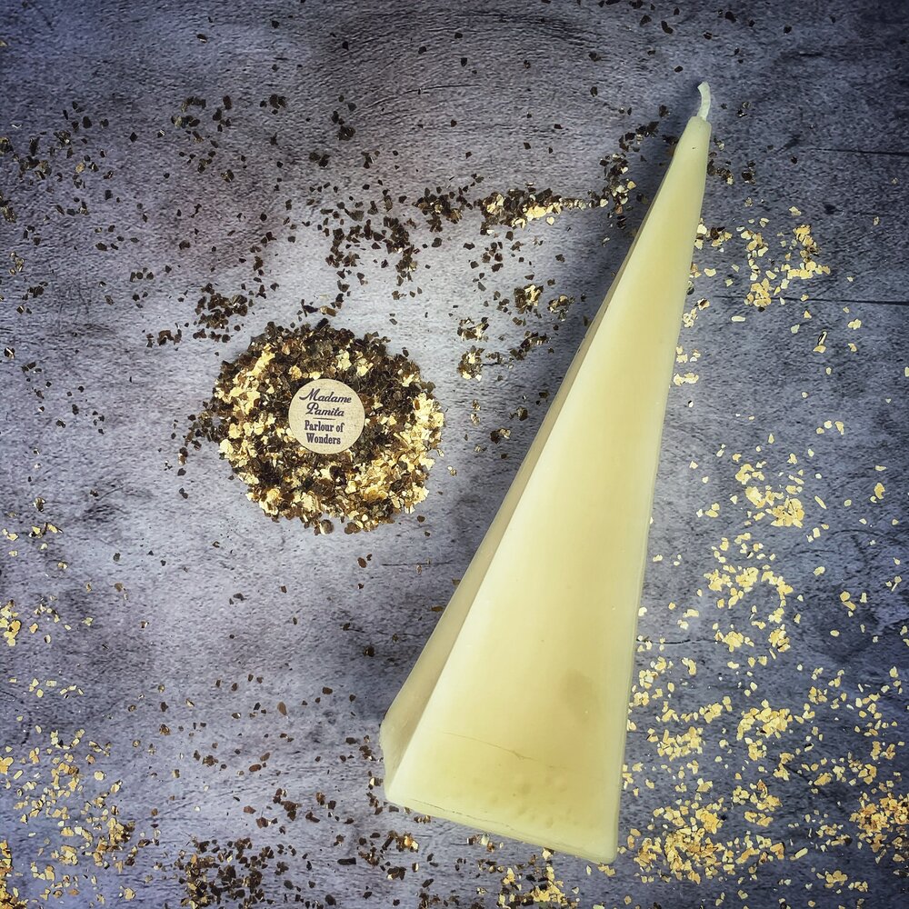 Beeswax Pyramid Spell Candle - Long-Lasting Success & Stability Magic