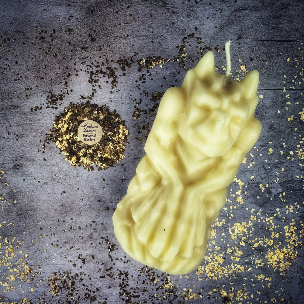Beeswax Gargoyle Protector Spell Candle - Powerful Guardian & Protection Magic