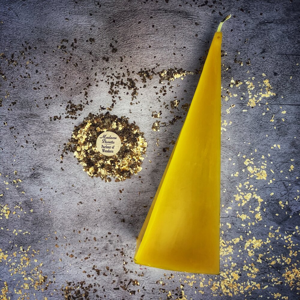 Beeswax Pyramid Spell Candle - Long-Lasting Success & Stability Magic